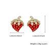 Fashion Design Girl Sense Cute Crystal Zircon Stud Earring Strawberry Net Red Wild Earrings Student Birthday Gift Accessories