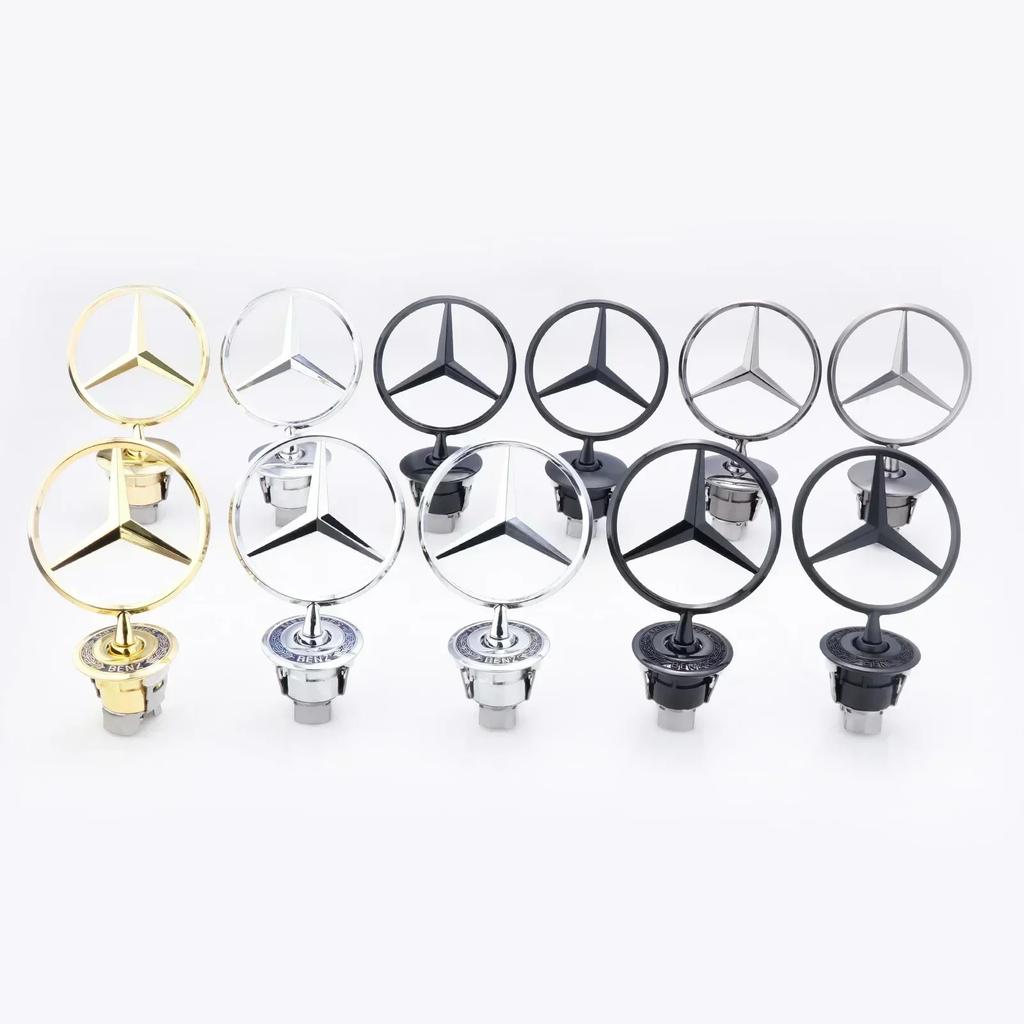 3D Car Front Bonnet Hood Emblem Round Zinc Alloy Badge For Mercedes Benz C E S Class W204 W205 W212 W213 W211 W220 W222 W223