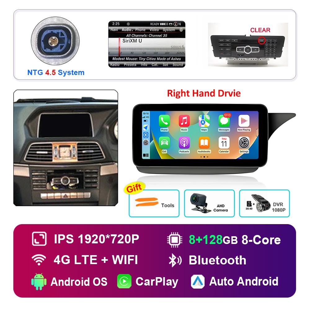 10.25'' Right Hand Drvie for Mercedes Benz E Class C207 W207 2009 - 2015 NTG 4.0 4.5 System Android Car Radio Multimedia Player