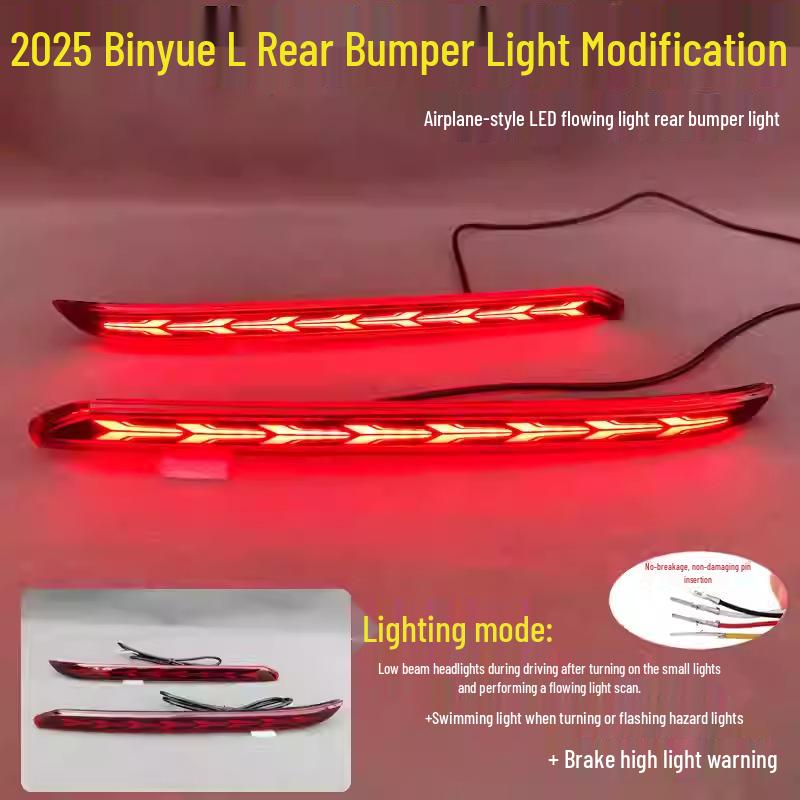 Dedicated LED Brake Warning, Turn Signal, and Pilot Light for Modifying the Rear Bumper Reflector of Bin Yue L 25 Models.