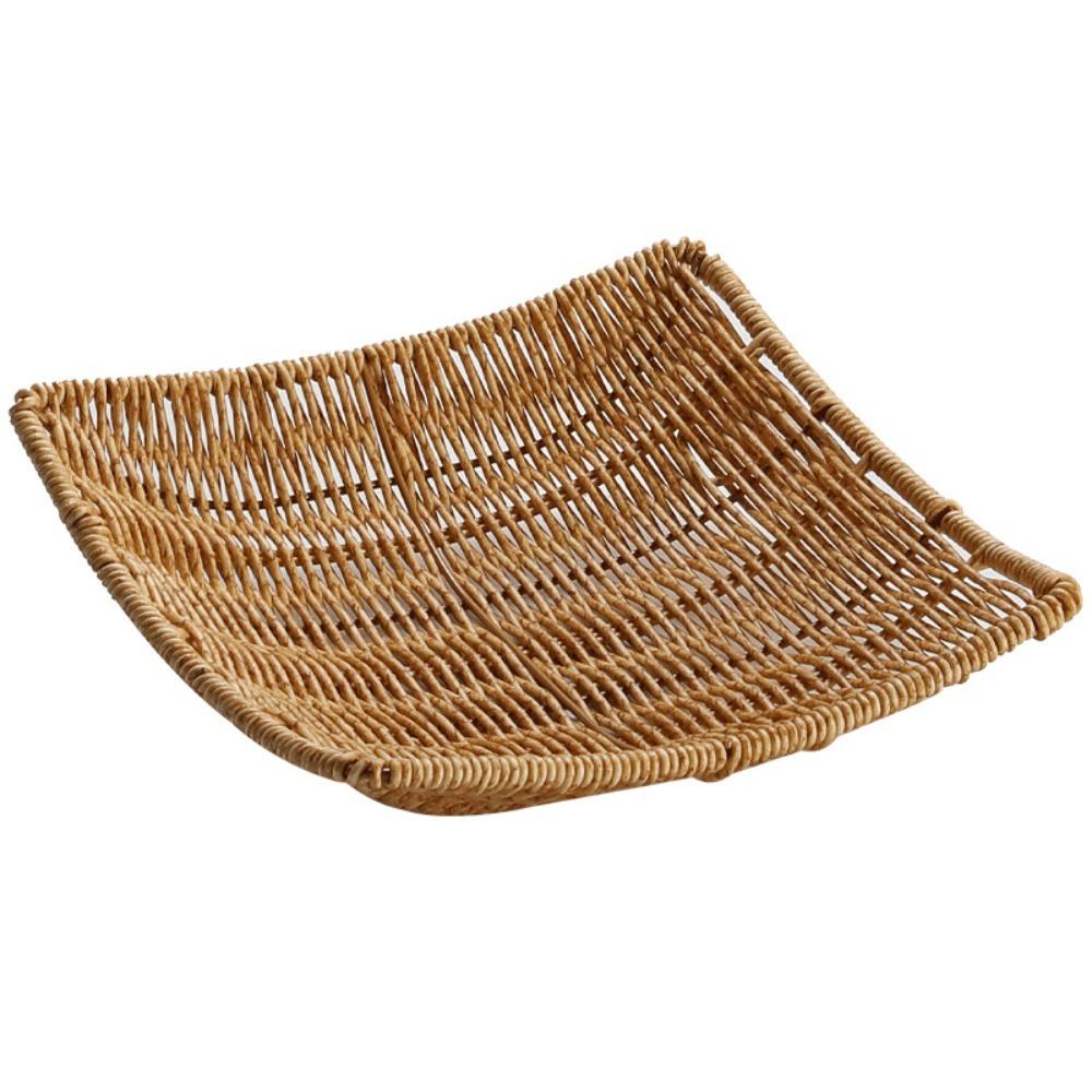 Handmade Rattan Storage Trays Multi-Purpose Home Decoration Crafts Braid Storage Tray Snacks Breakfast Storage Basket