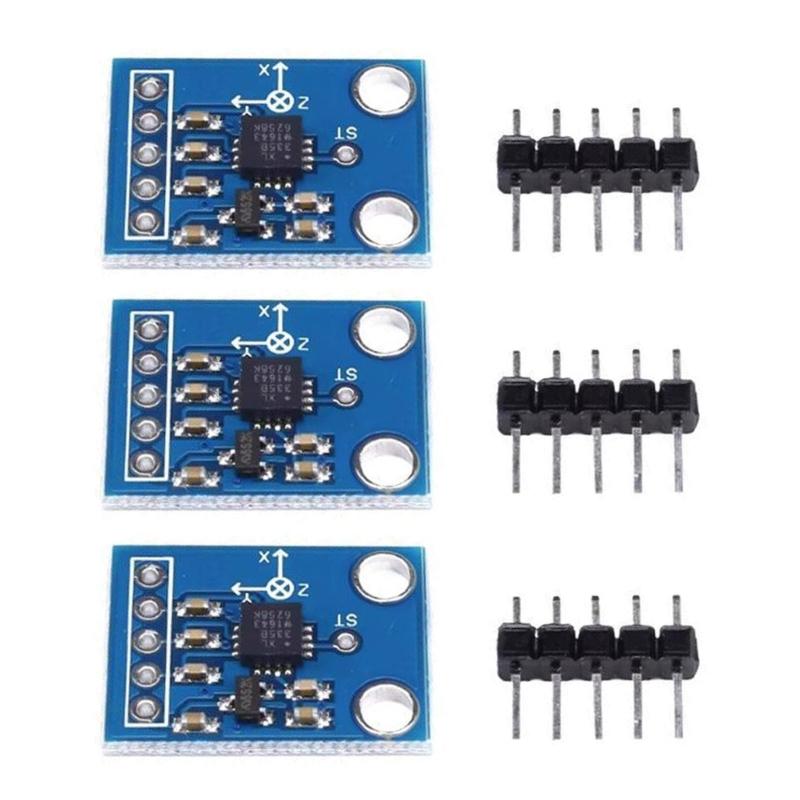 

3Pcs Triaxial Accelerometer Module Sensors Module Angular Transducer Sensors with Analog Output for Robotics Wearables 1