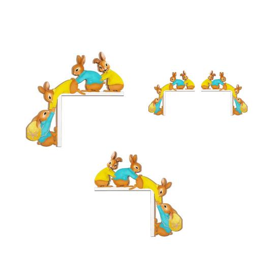 Decoração de Porta de Páscoa Coelho de Madeira Canto da Moldura da Porta Sinal Rústico de Primavera para Janela Parede Decoração de Casa Interior