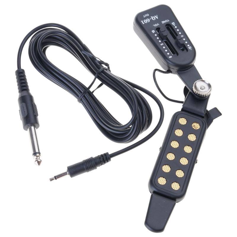 12 Hole Acoustic Guitar Pickup Sound Hole Pickup Magnetic Transducer with Volumes Tone Tuner Guitar Accessories