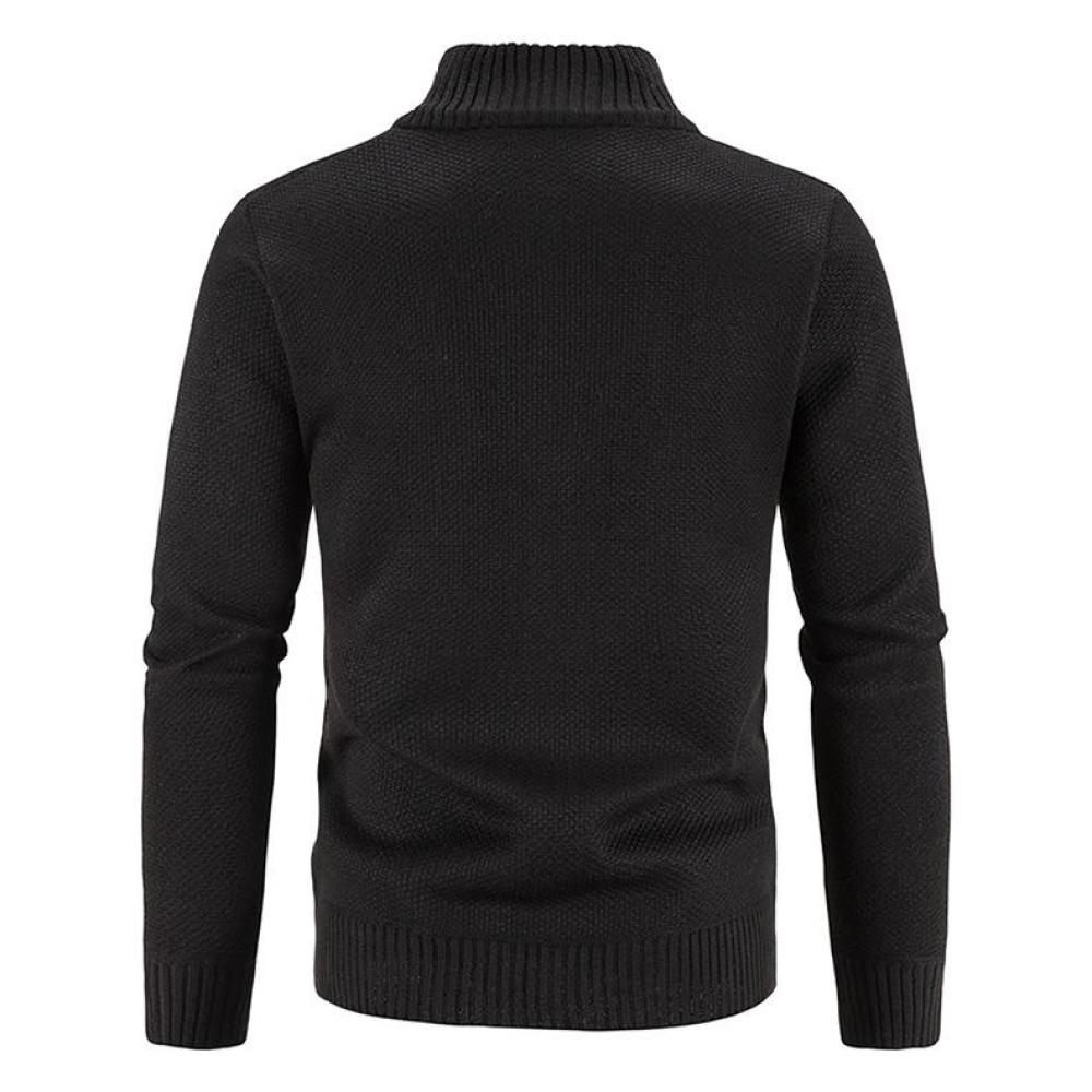 Jeseň a zima pánske plus zamatový hrubý stojačik sveter sveter teplý sveter kabát na zips cardigan pánsky trend