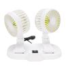 DC 5V USB Car Cooling Fan 2 Speed Wind Quiet 360 Deg Rotatable Portable Dual Head Desk Fan for SUV