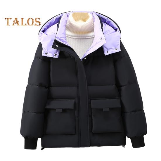 Зимнее пуховое пальто с капюшоном — фото 14