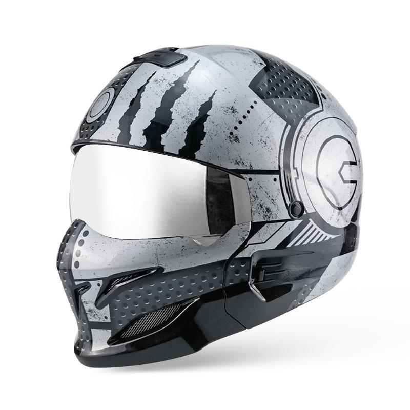 Vintage-Style Motorcycle Helmet With Bluetooth Support 3C Certified ABS Full Face Adults