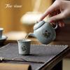Sky Blue Full of Patterns Teapot Ru Porcelain Tea Brewing Kettle Ceramic Tea Teapots With Filter Chinese Teapot Puer Handmade