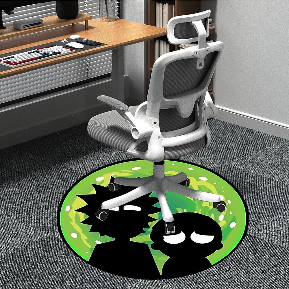 

Rick and Morty Office Round Area Rug, Indoor Mat Suitable For Office, Under Office Chairs Bedroom Living Room Home Decor, Room Deco142 80cm by 80cm