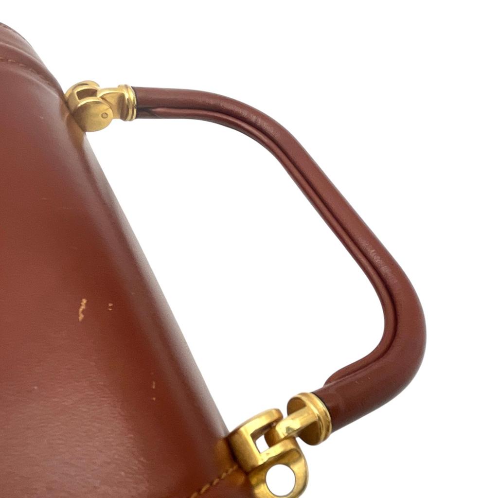 Used BALLY Handbag Top Handle bagHandbag Brown/gold Leather Women