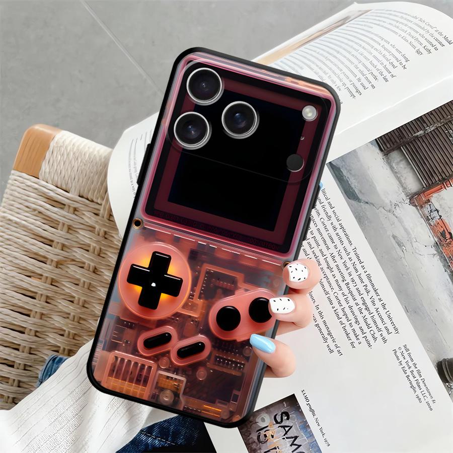 Schwarze weiche Handyhülle für iPhone 15 16 14 Plus XR 17Air 7 8 13 12 11 17 Pro Max XS Max Rote Spielkonsole
