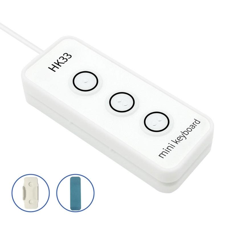 3 Keys Portable Keypad Keypad USB Macro Programming Key USB Connection Keyboard for Game Support Multiple Platform