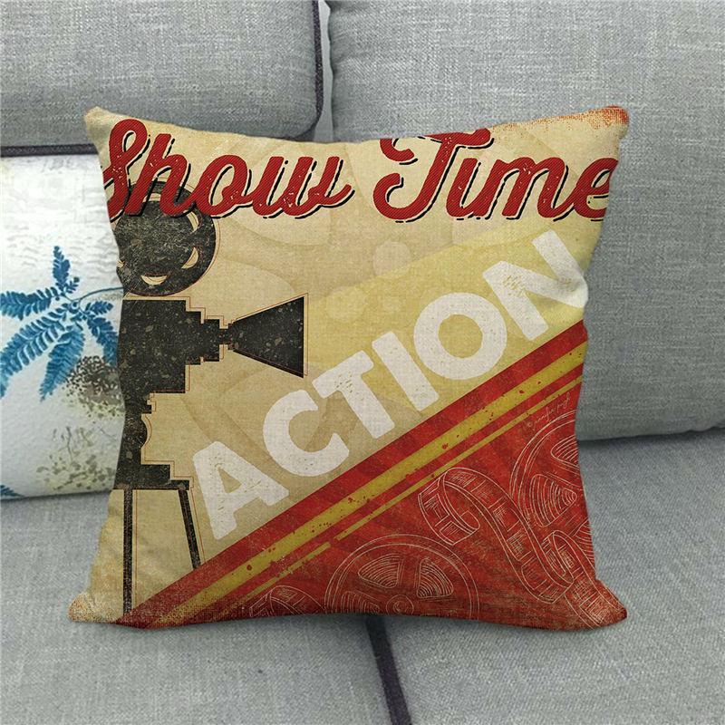Home Decor Movie Themed Clapperboard Pattern Pillowcase Pattern Cushion Cover Suitable for Sofa Bedroom Car Pillow Cover
