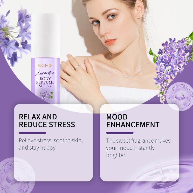 EELHOE Lavender Body Aromatherapy Spray Light Fragrance Lasting Lavender Fragrance Pleasant Fresh Flower Fragrance Spray one size