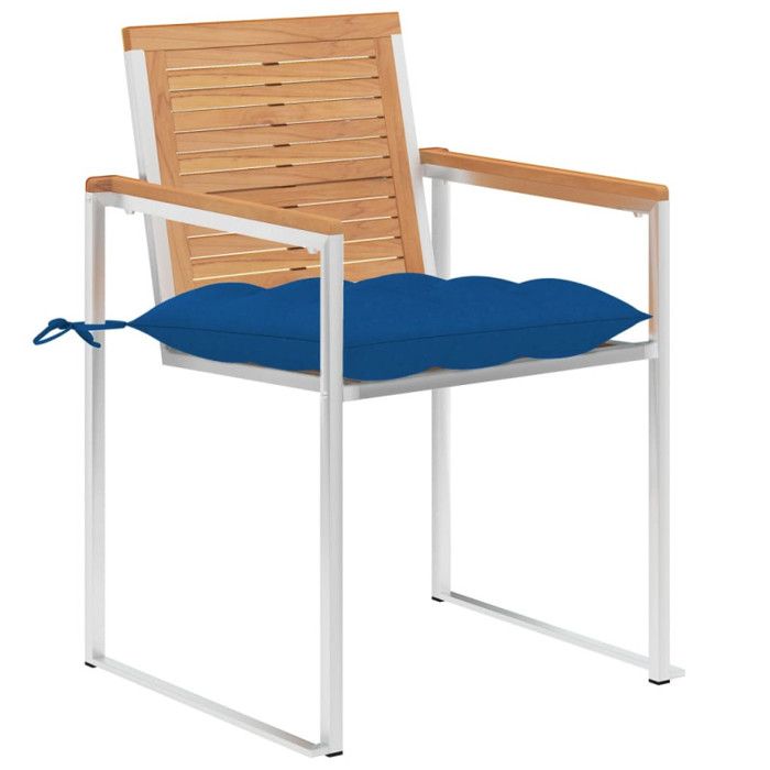 Garden Chairs, 6 Pcs, with Cushions vidaXL Solid Teak Wood.