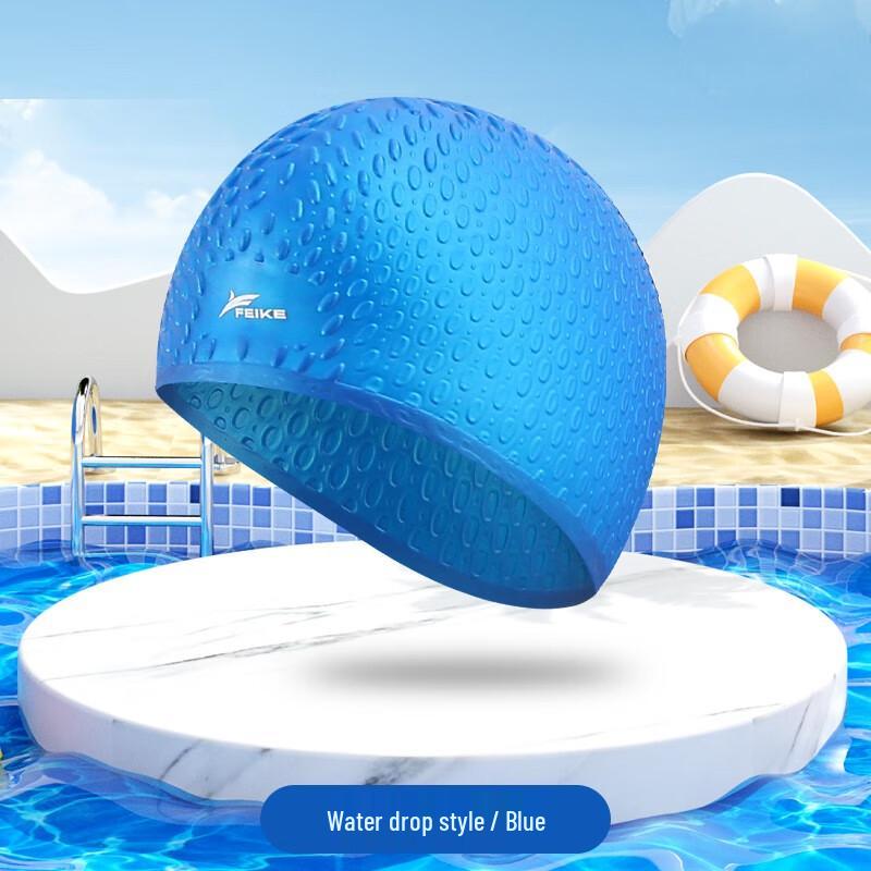 Nuorman Waterproof Silicone Bubble Swim Cap with Ear Protection