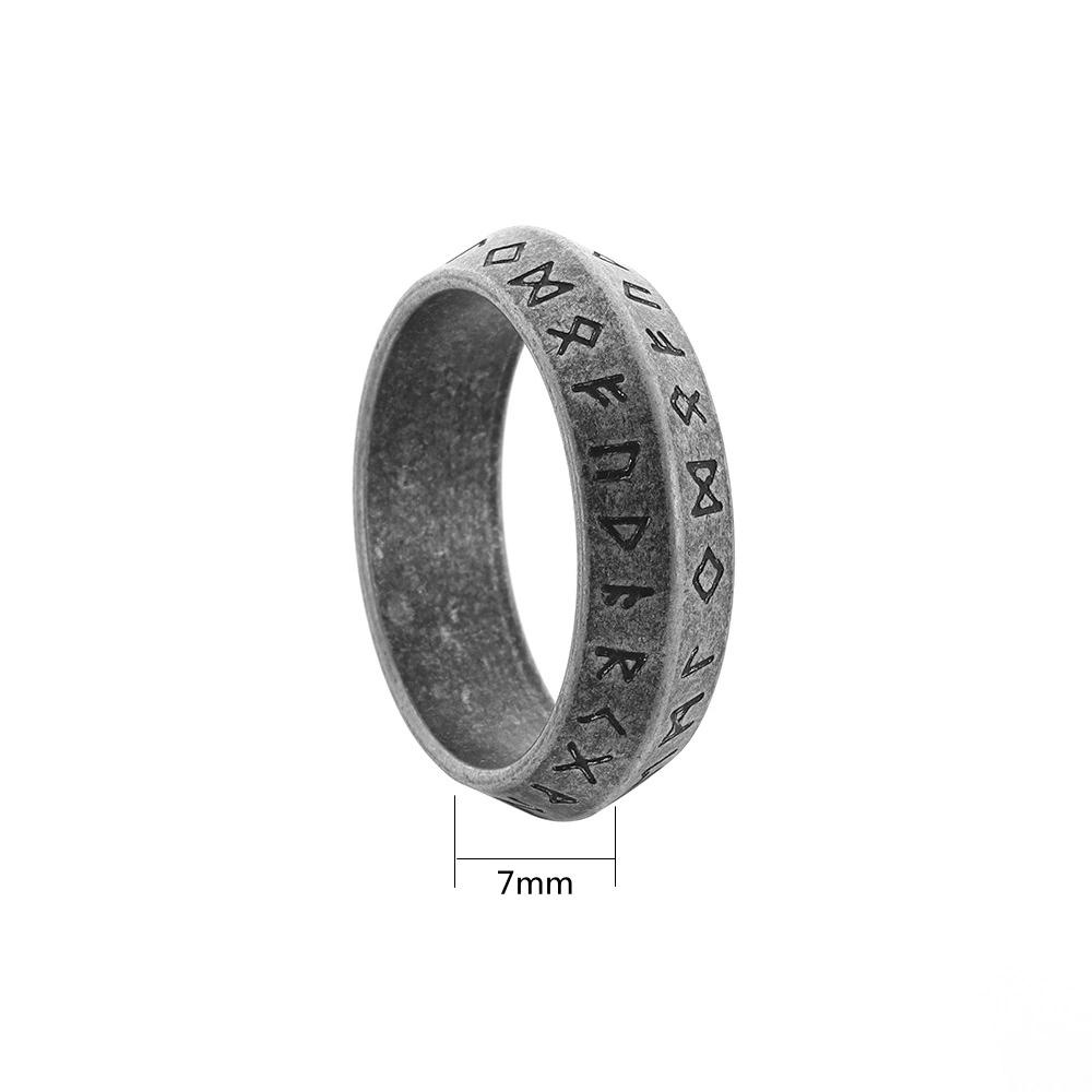 

1/316L Stainless Steel Viking Rune Signet Ring For Men Vintage Jewelry Male US Size Adjustable Finger Accessories 12