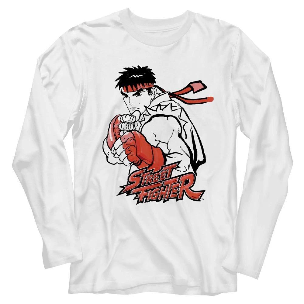 Street Fighter Ryu Red White L/S Gaming  Children s T-shirt 130