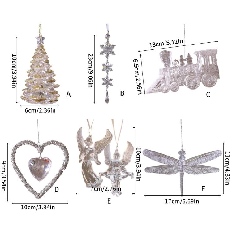 Beautiful Acrylic Christmas Ornament Delicate Crystal Accessory Christmas Hanging Ornament For Stylish Celebration