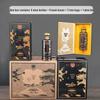 Floral Glass Dragon Pattern Baijiu Bottle Gift Set With Exquisite Spraypainted Baked Flower Design
