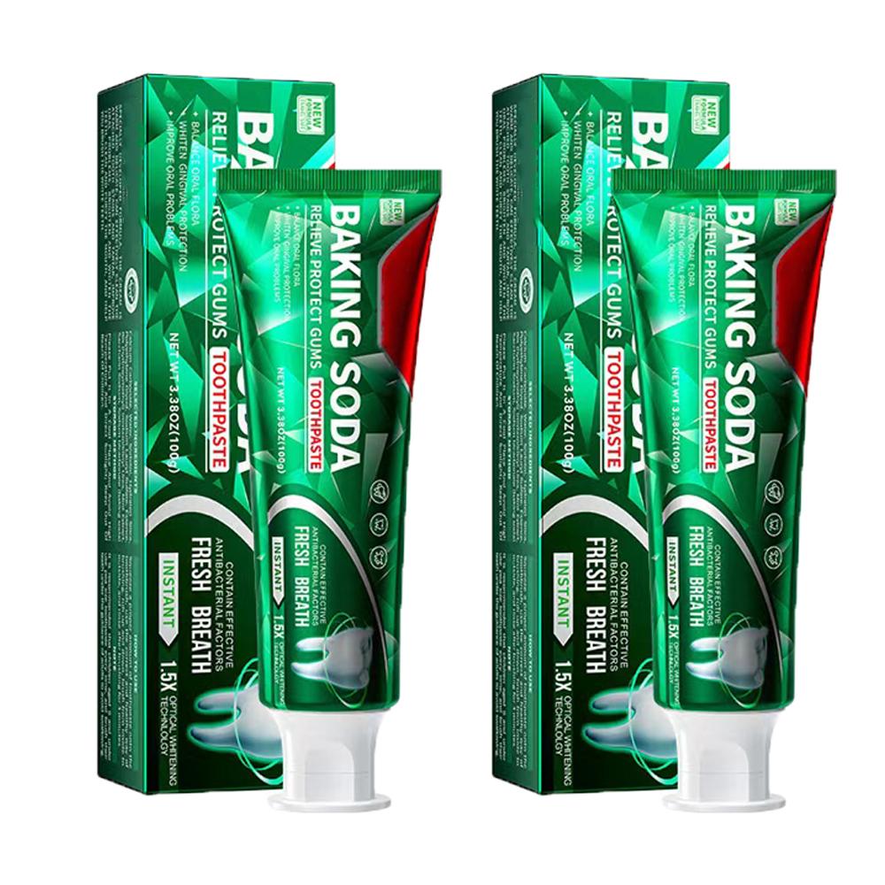 

Зубная паста из пищевой соды, отбеливание зубов, очищение зубов, удаление пятен, освежение дыхания, фруктовый вкус, зубная паста, отбеливание зубов 2pcs