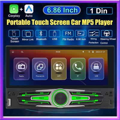 7inch 1 Din Car MP5 Player Touch Screen Car Radio Carplay and Android Auto For Universal Auto Radio Multimedia Player