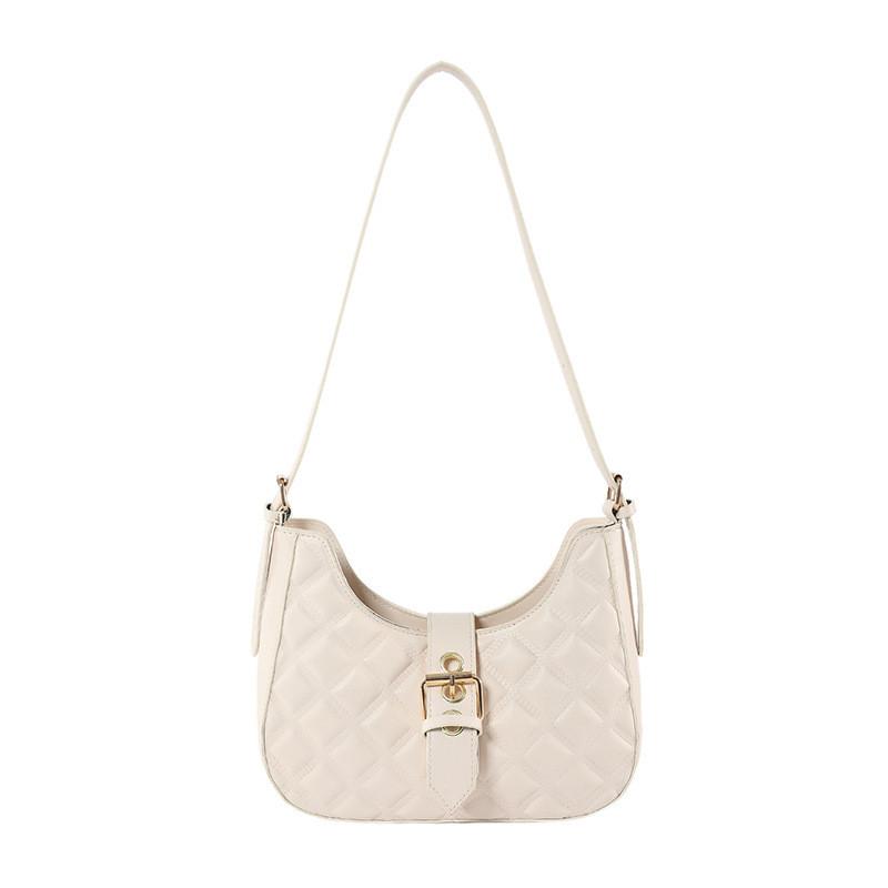 

Fashionable Quilted Pu Handbag For Women In Trendy Street Style Perfect For Daily Use OffWhite