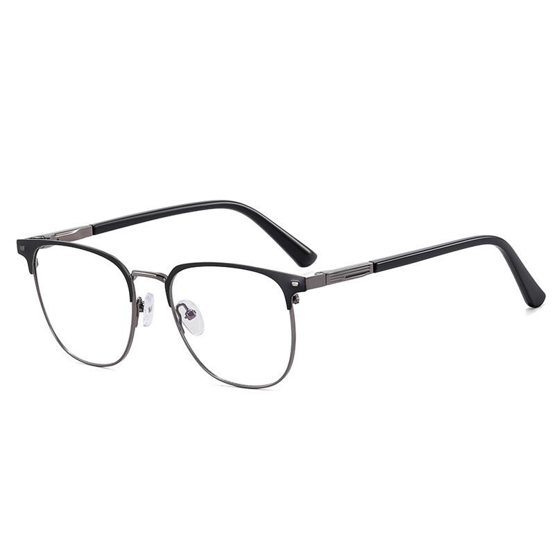 Anti- Blue light Men's Metallic Reading Eyeglasses Big Frames Readers Magnifier Presbyopia Lenses Eyewear Men's Near Vision Eyeglasses