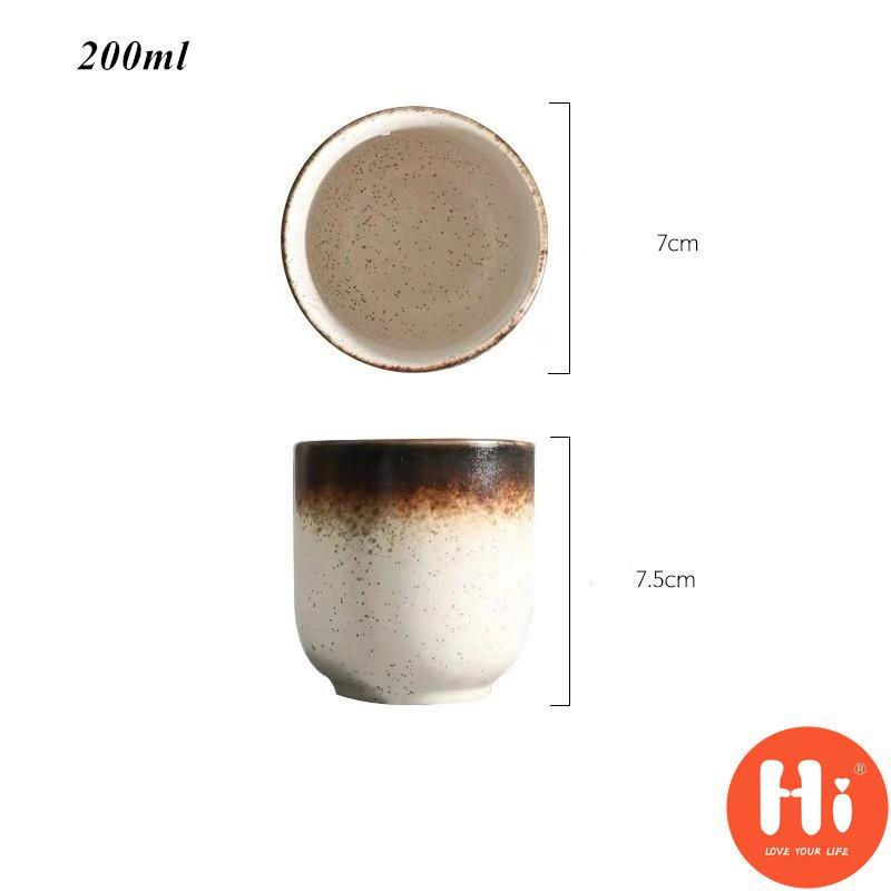 Keramický šálek na čaj, kancelářský šálek na vodu, kameninový keramický ručně malovaný šálek na čaj, 150/200 ml