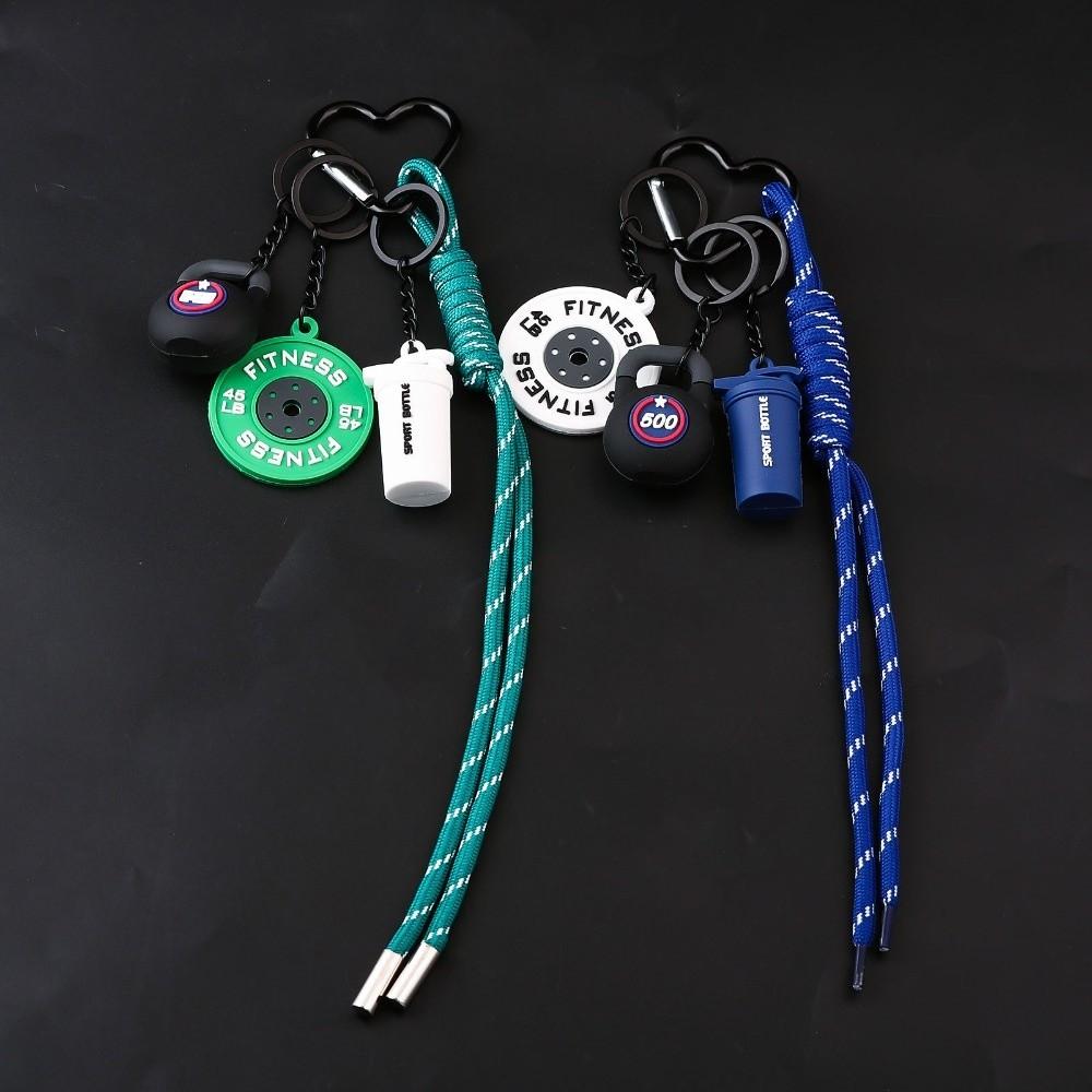 Kettle Bells Barbell Plates Key Chain Bag Charm Fitness Series Pendant  Water Cups