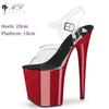 Fashion 20cm High Heels Sexy Platforms Sandals Stripper Pole Dance Shoes Women Wedding Colorful Plus Size Ladies Sandal Summer