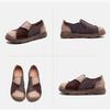 Johnature Retro Mixed Colors Soft Soled Flats Genuine Leather Comfortable Round Toe Women's Slip-on Shoes