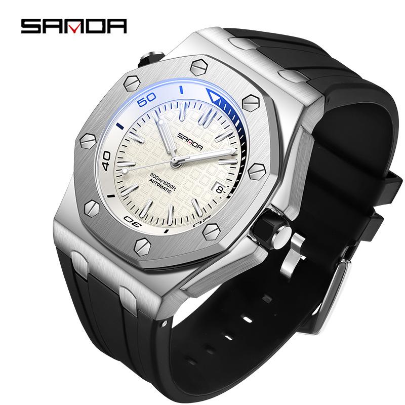 Sanda Bestseller Men s Classic Octagonal Quartz Calendar Watch - Luminous & Waterproof.