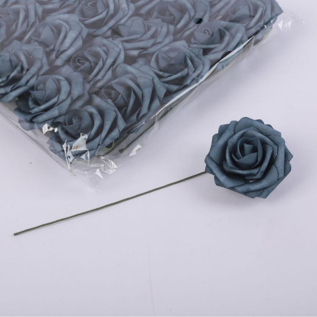 Gefärbte Pe-Schaumstoff-Blütenköpfe Hohe Imitation Farbverlauf Farbe Rose Valentinstag Bogen Handstrauß Material