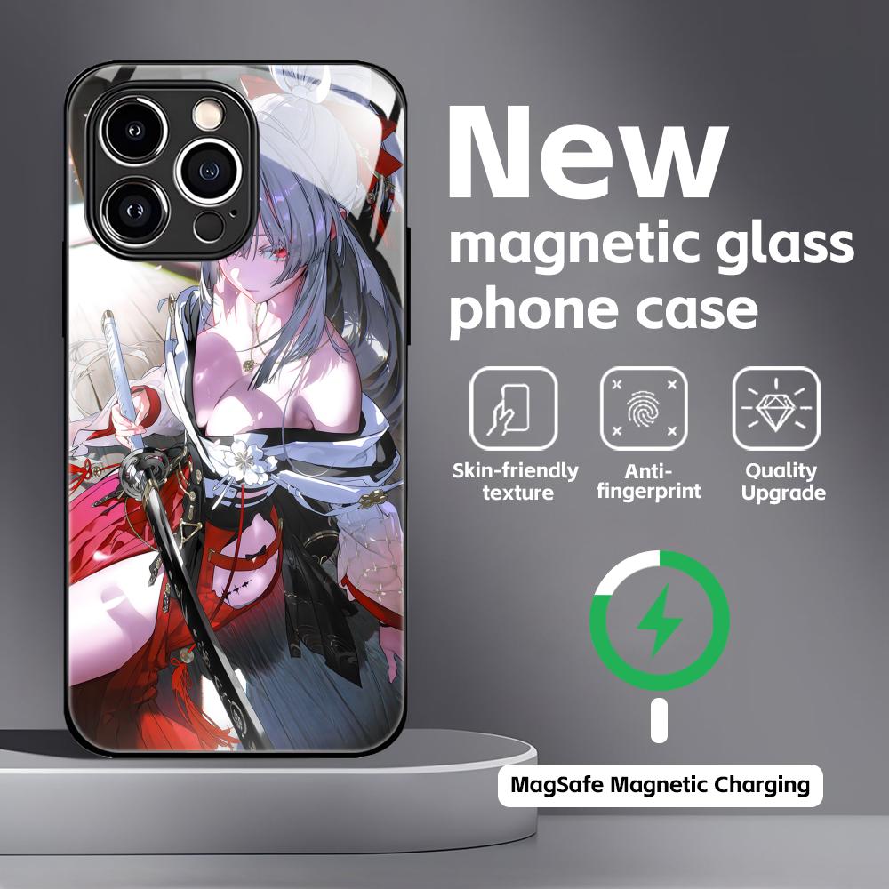 Wuthering Waves Hiyuki Phone Case For iPhone17 16 15 14 13 12 11 X XR XS 8 Plus Mini Pro Max Glass Magnetic Case