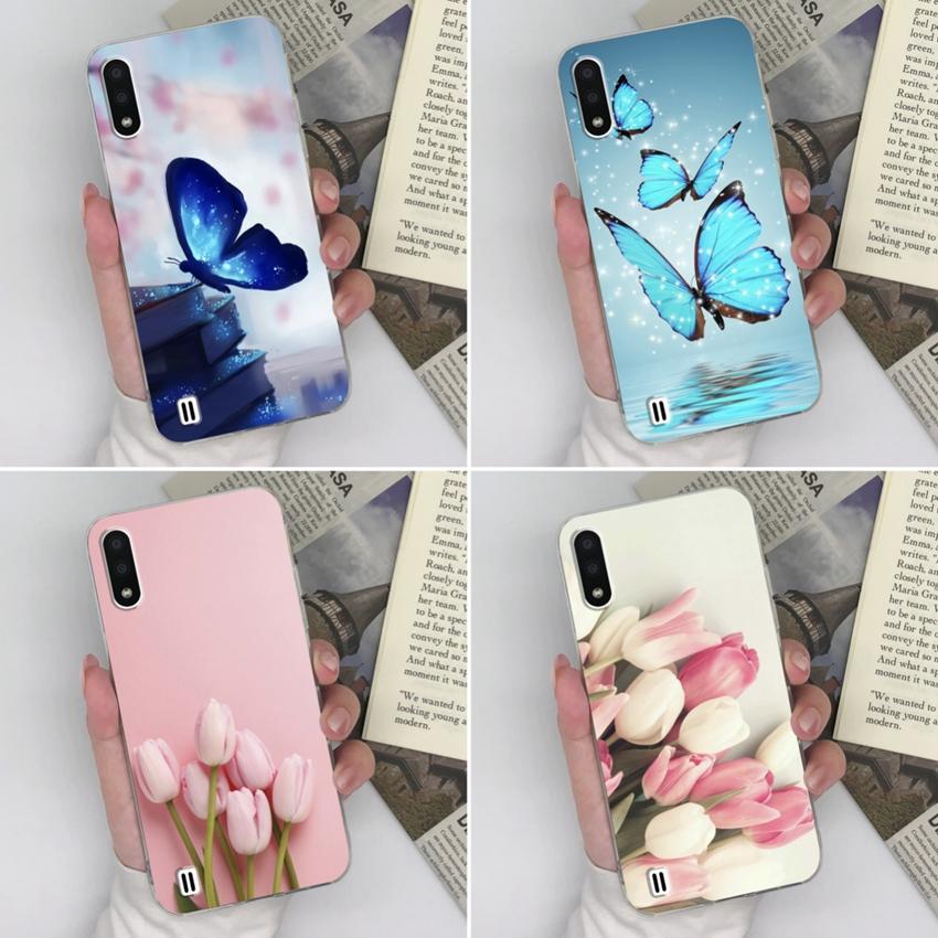 Clear Phone Cases For Samsung C7 M31 M01 M10 F13 A9 Elegant Blue Butterfly Patterns Ultra Thin Silicone Anti Drop Soft Back Covers For Samsung Housing