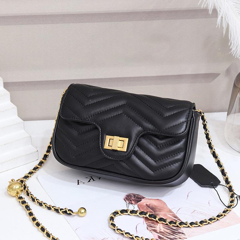 Fragrant Style Bag New Korean Style Chain Bag Fashionable Casual Cowhide Women's Bag One-shoulder Diagonal Bag Women