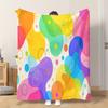 Fflannel Blanket 1pc Colored Abstract Geometric Design Soft Comfortable and Warm This Nap Blanket/sofa Blanket Is Suitable for All