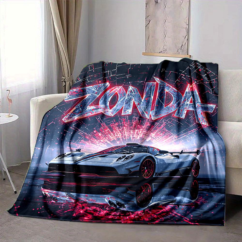 1pc Pagani Zonda, Luxury Sports Car Blanket Soft All Season Throw with Vibrant Design, Perfect for Home, Travel, and Gifts, Ideal for Naps and Camping