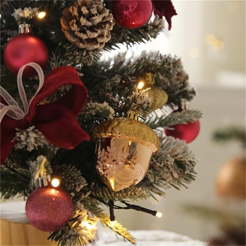 YAYAMIYA Mini Christmas Tree, Tabletop Tree, Artificial Pine Tree, Christmas Decoration, Mini Tree with LED Illumination Lights, Battery Operated, wit