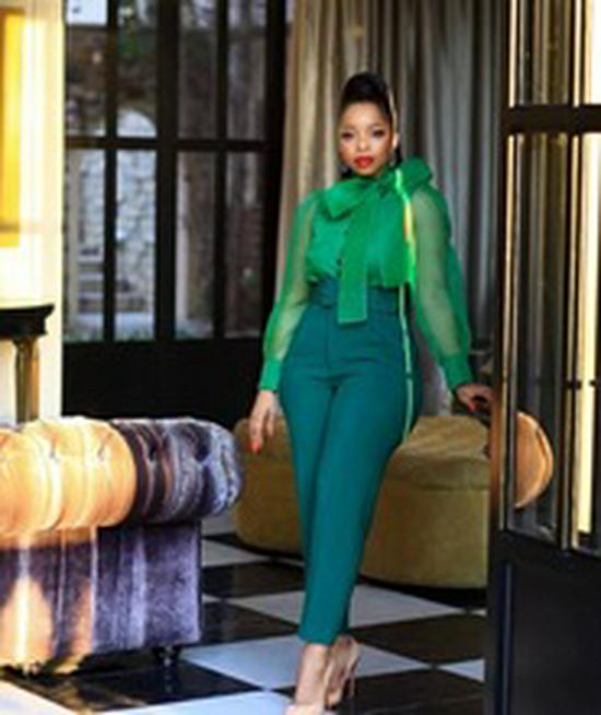 Women's Solid Color Pleated Two-Piece Set: Loose Long Sleeve Tie-Up Shirt & Long Pants