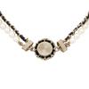 CHANEL Lambskin Pearl Sheepskin Chain Rhinestone Decorated Double Layer Metal Necklace Women's
