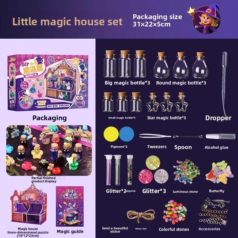 Piccola Strega Ragazza Fai da Te Pozione Magica Bottiglia Kit Scientifico Per Bambini Divertimento Educativo