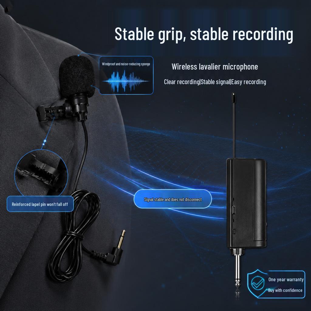 Wireless Lavalier and Headset Microphone with Waist-Worn Chest Mic