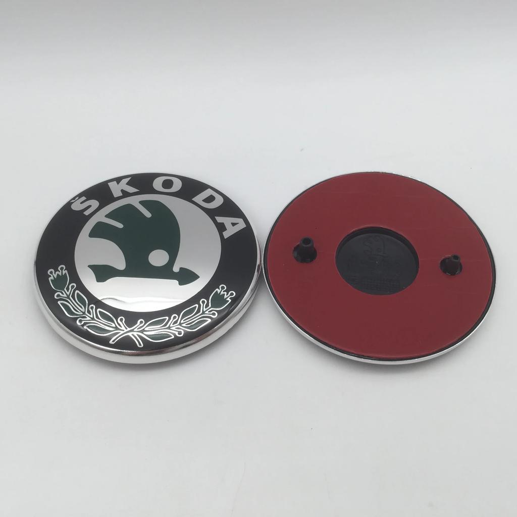 Car Sticker 2025 New 1pcs 3D  88mm 79mm for SKODA Car Front Grille Head Hood Bonnet Emblem Rear Tail Bumper Trunk Sticker Badge