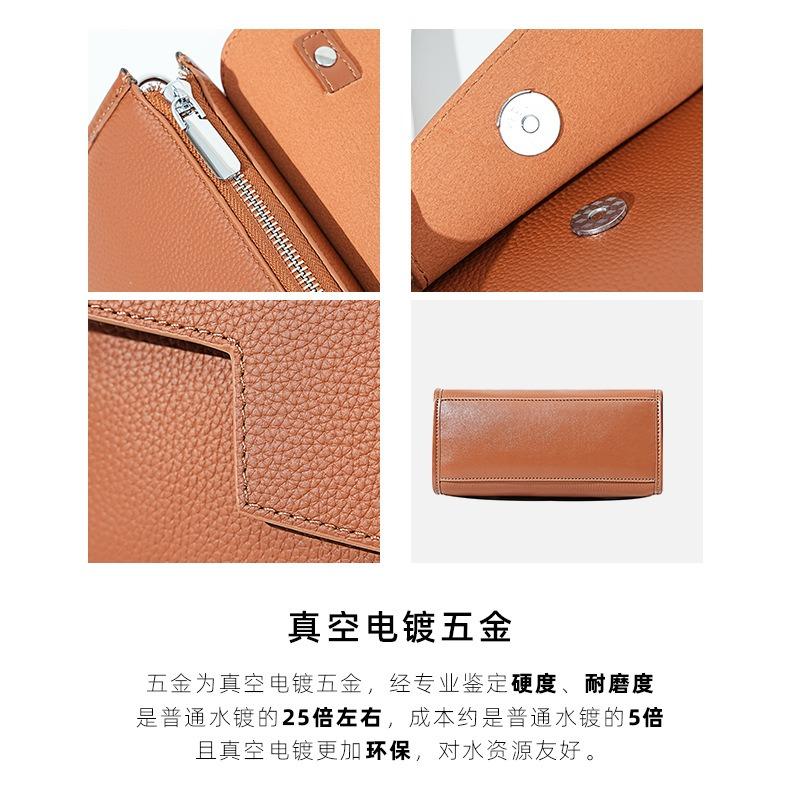 The First Layer of Cowhide Large-capacity Portable Small Square Bag, Niche High-end New Girls Shoulder Messenger Bag
