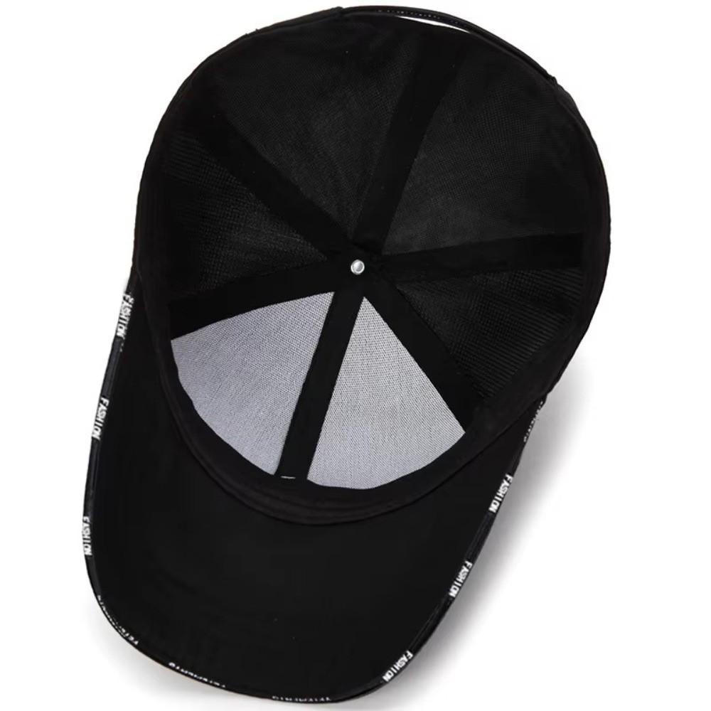 Fashion Letter Embroidered Baseball Cap Adjustable Wide Brim Peaked Cap Breathable Solid Color Sun Hat Summer