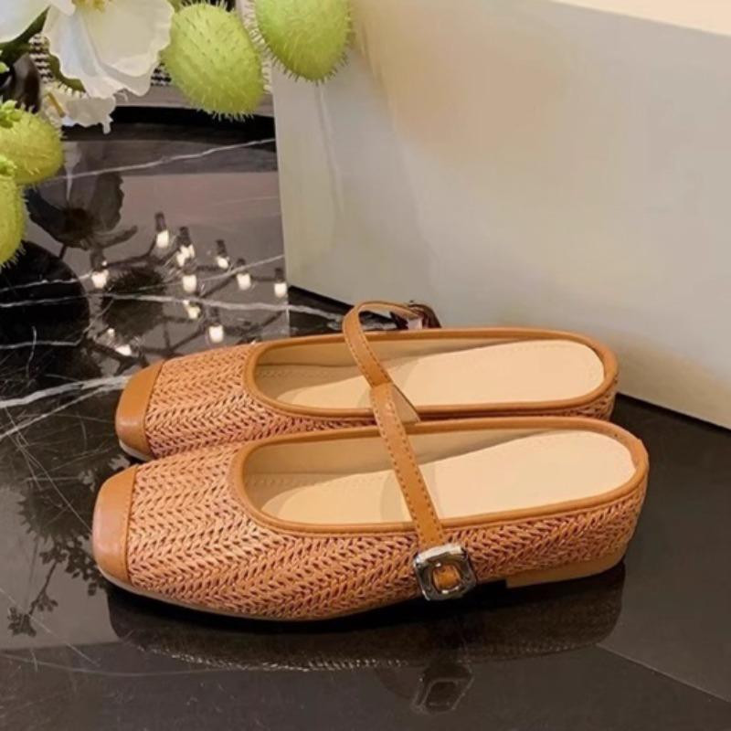 Fashion Women Weave Slippers Mid Heels Shoes Summer Wedges Mules Shoes Fashion Buckle Sandals Designer Retro Slides 2025 Casual Zapatos