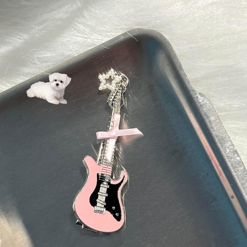Small Star Hair Clip for Girls Retro Guitar Hairpins Accessory with Punk Clips